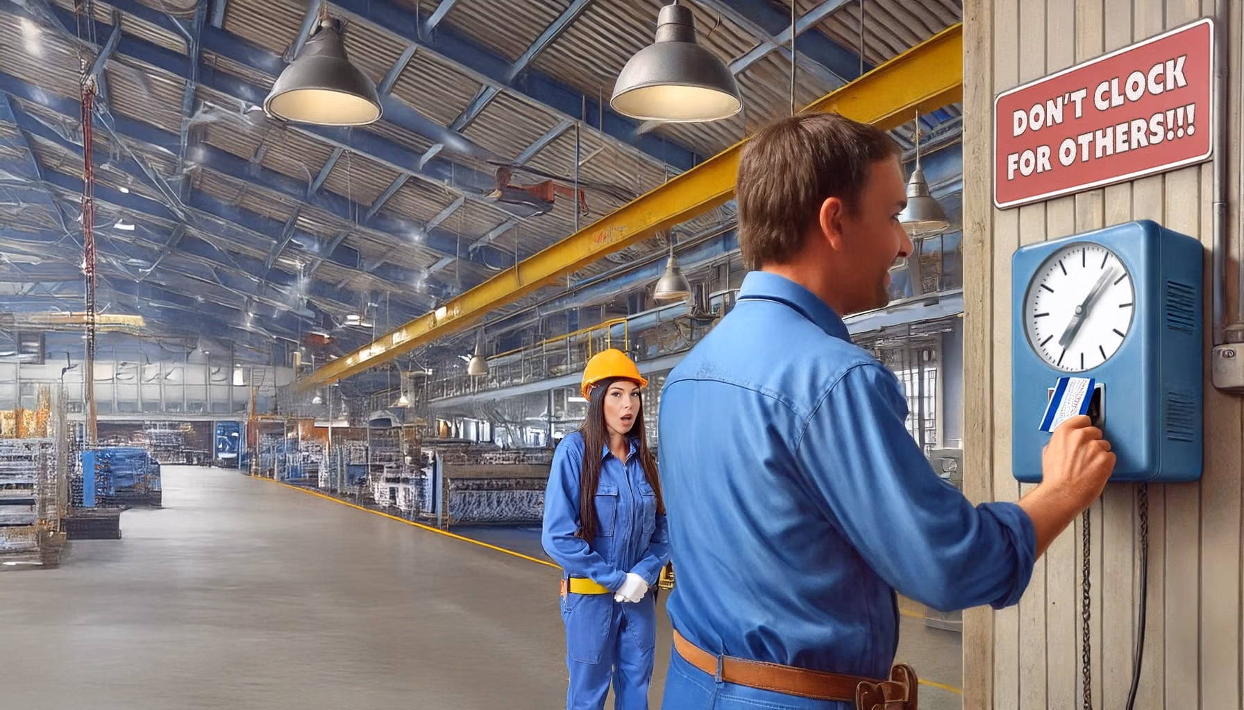 Buddy Punching Time Clock Machine - Stealing Time