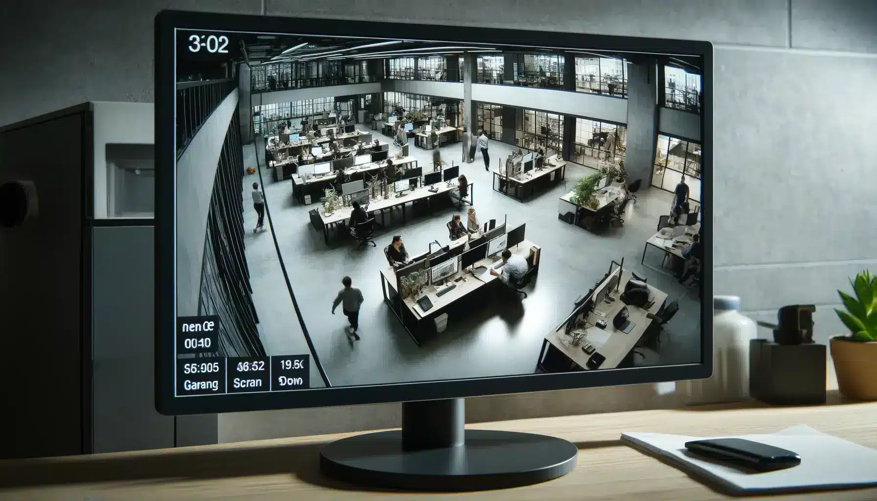 4K Security Camera in Modern Office.