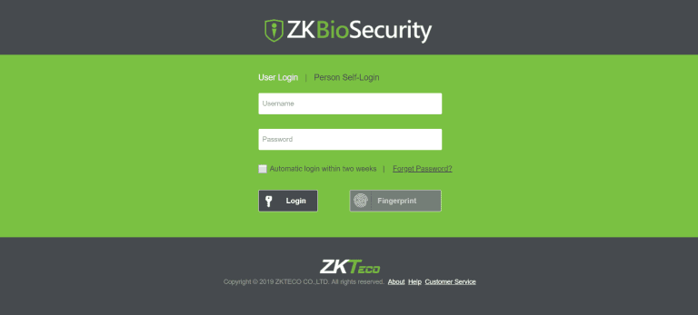 ZKBioSecurity 3200: Legacy Web-Based Security Platform