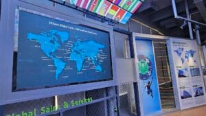 Map display illustrating ZKTeco’s global sales, R&D, and service centers across various countries and regions.