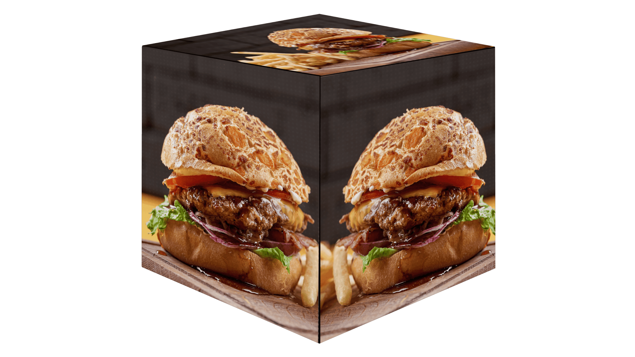 ZKDigimax LED Cube Display – 360-degree seamless LED screen with vibrant visuals and modular design for unique creative installations.