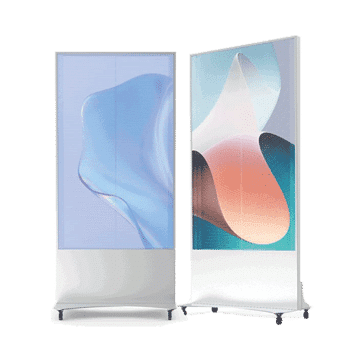 ZKDigimax Portable Transparent LED Display – Ultra-thin, floor-to-ceiling transparent screen with high flatness for clear, bright visuals; movable and installation-free.