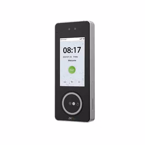 ZKTeco SpeedPalm V5L biometric terminal side angle highlighting its sleek design and robust build.