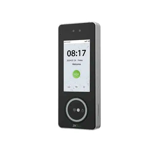 ZKTeco SpeedPalm V5L biometric terminal side angle highlighting its sleek design and robust build.
