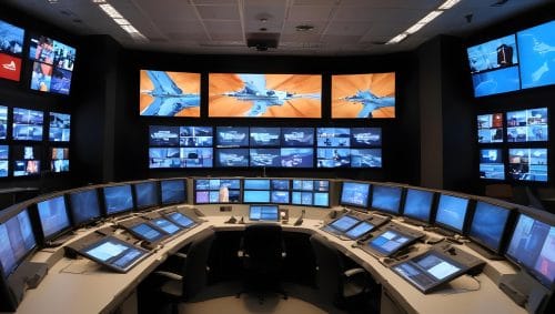 ZKDigimax DGLED-COB indoor LED display in a command centre application