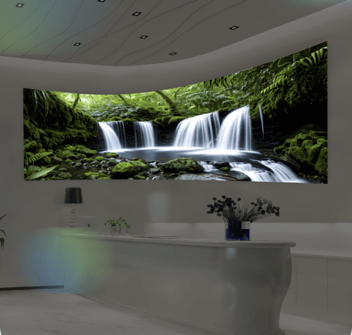 ZKDigimax Flexible LED Display installed as a seamless curved video wall