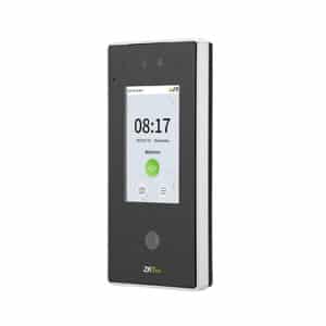 ZKTeco SpeedFace-V4L Pro hybrid biometric access control terminal with 4-inch touch screen, facial recognition, fingerprint, RFID, QR code, and video intercom.