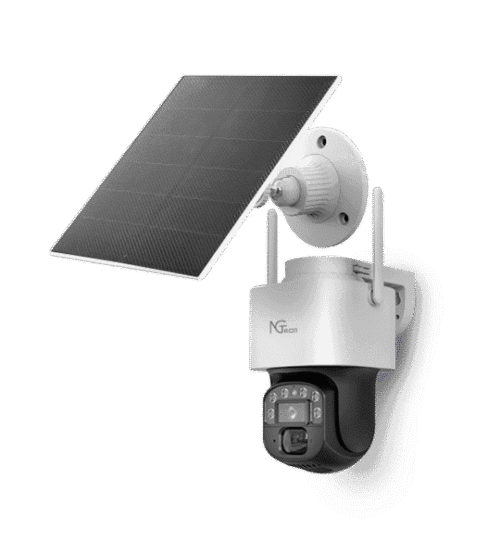NGTeco SH01-C4HN 4G Solar Powered PTZ Camera with HD resolution, motion tracking, and IP66 weatherproof design