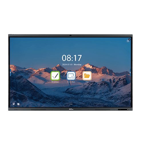 SC02-I365/75/86A 4K Smart Interactive Whiteboard with AI-powered 48MP camera and NFC authentication.
