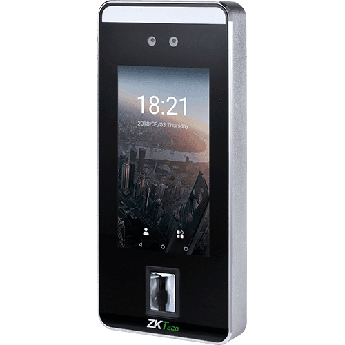 ZKTeco SpeedFace V5L Standalone Access Control and Time & Attendance Reader, featuring Facial Recognition, Fingerprint Recognition and Palm Recognition
