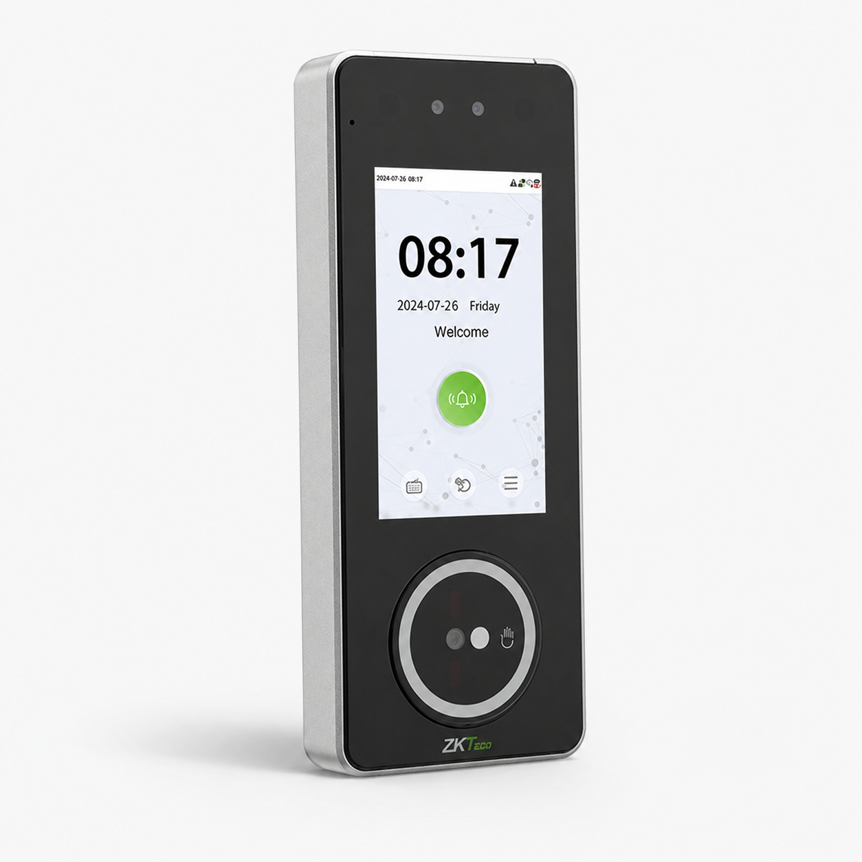 ZKTeco SpeedPalm V5L biometric access control and time attendance terminal on a light background.