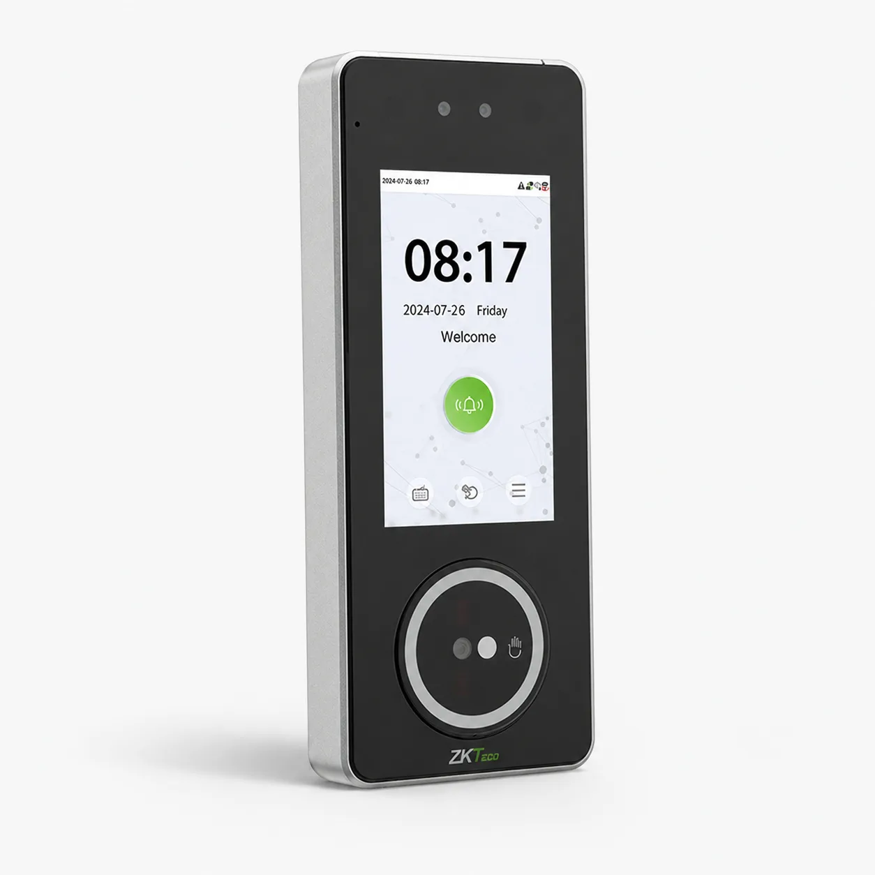 ZKTeco SpeedPalm V5L biometric access control and time attendance terminal on a light background.