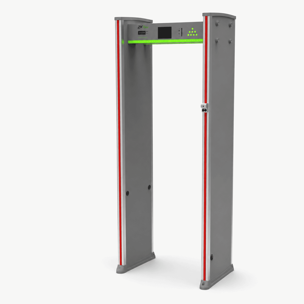 ZKTeco ZK-D3180S walk-through metal detector security gate on a light background.