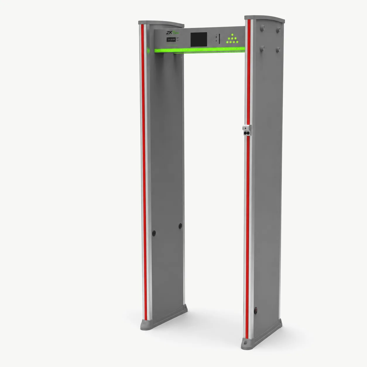 ZKTeco ZK-D3180S walk-through metal detector security gate on a light background.