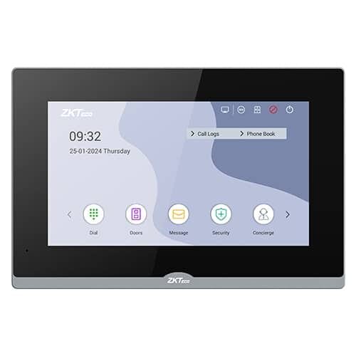 ZKTeco VT07-B26L-W 7-inch Smart Indoor Monitor with Video Intercom and Alarm Inputs
