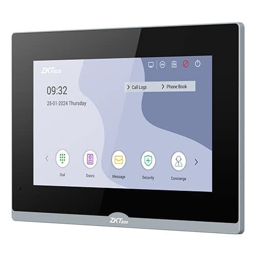 ZKTeco VT07-B26L-W 7-inch Smart Indoor Monitor with Video Intercom and Alarm Inputs