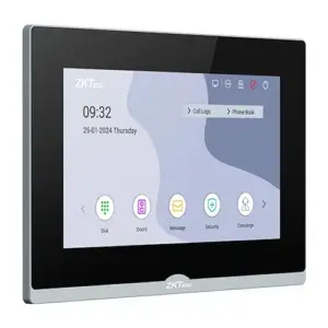 ZKTeco VT07-B26L-W 7-inch Smart Indoor Monitor with Video Intercom and Alarm Inputs
