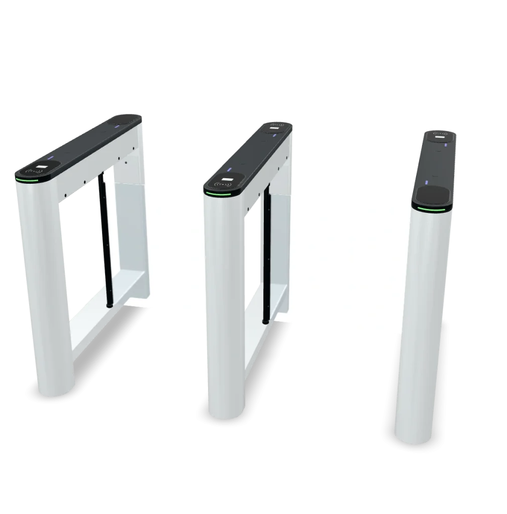 ZKTeco Saturn Series swing barrier housings and glass gate panels