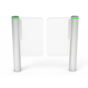 ZKTeco SBT3000S cylindrical swing barrier installed indoors for controlled pedestrian access