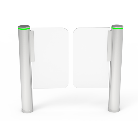 ZKTeco SBT3000S cylindrical swing barrier installed indoors for controlled pedestrian access