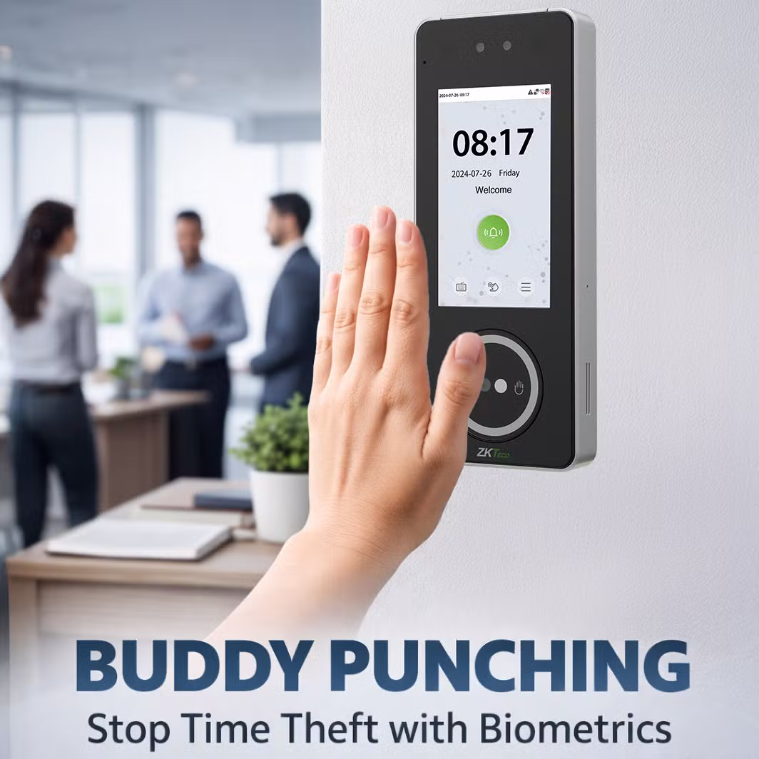Biometric time and attendance system using contactless palm recognition to prevent buddy punching