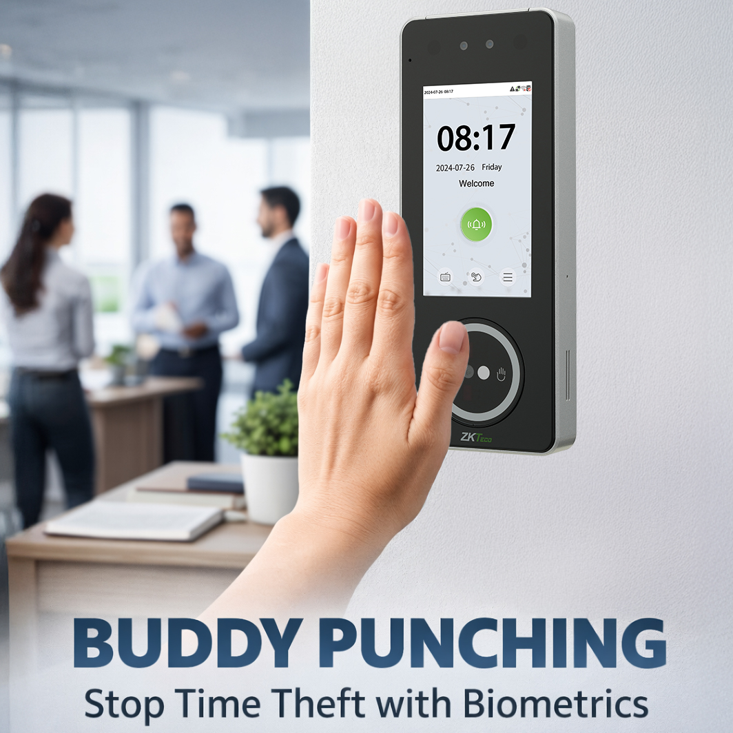 Biometric time and attendance system using contactless palm recognition to prevent buddy punching