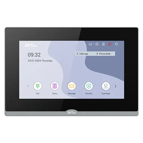 ZKTeco VT07-B26L-W smart video indoor monitor with Wi-Fi and PoE support