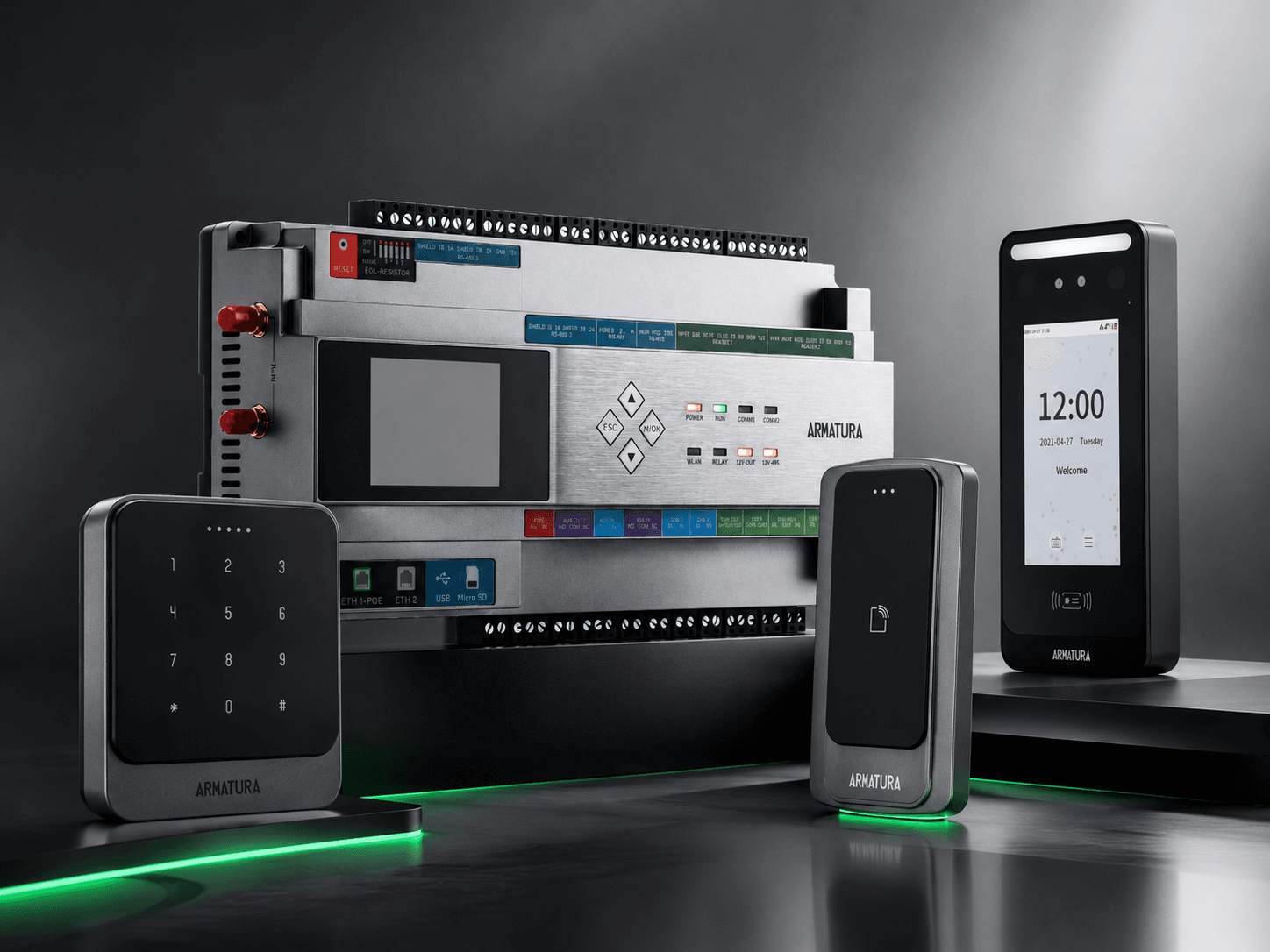 ARMATURA access control products including biometric reader, RFID reader and IP-based controller for New Zealand sites