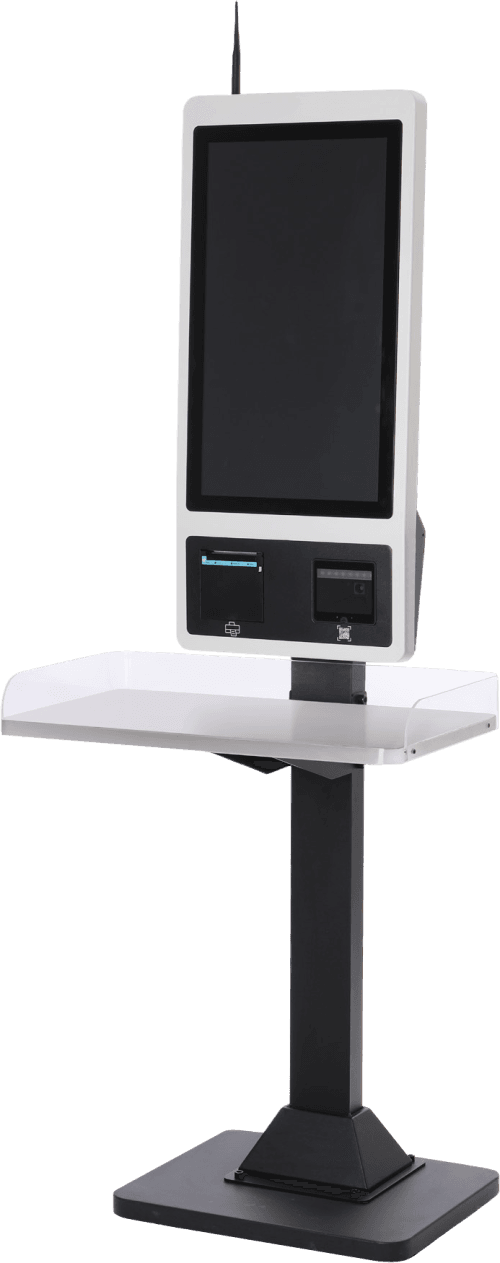 ZKDigimax AI-powered self-ordering kiosk front view