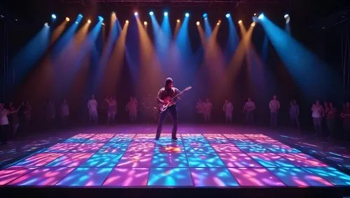 ZKDigimax DG01-A9 interactive LED floor screen used on a concert stage