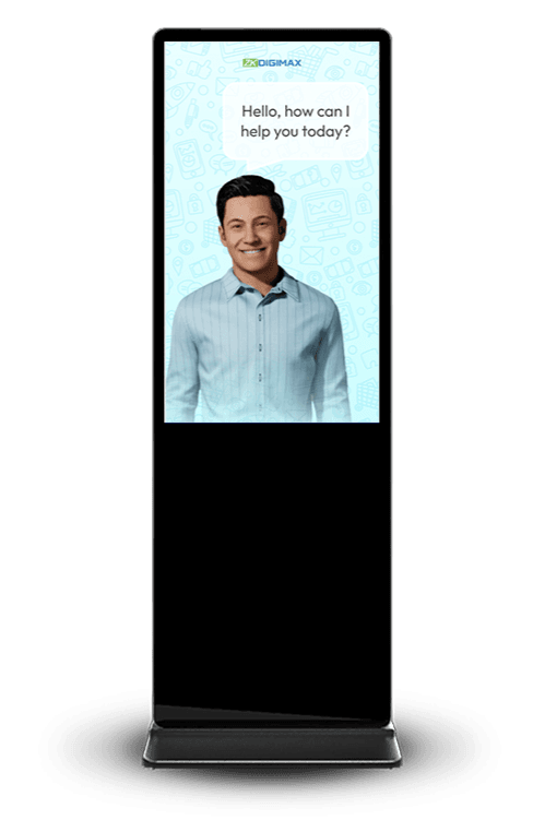 ZKDigimax DG03-A1F standing digital signage with customisable customer experience application