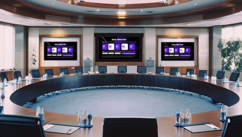 ZKDigimax DG03-A2W video wall installed in a commercial conference room