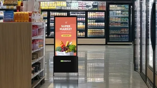 ZKDigimax portable AI signage DG03-A3F55 for supermarket promotions