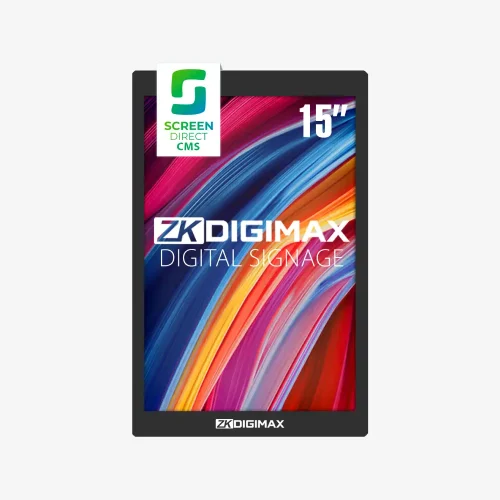 ZKDigimax DG03-A3W15 digital signage, 15.6-inch portrait table display with ScreenDirect CMS