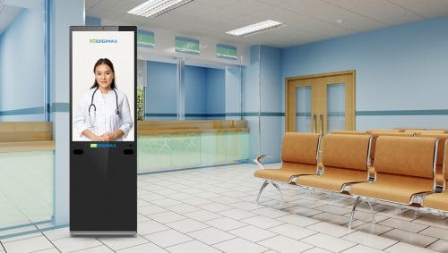 ZKDigimax AI standing signage DG03-A4F for healthcare visitor interaction