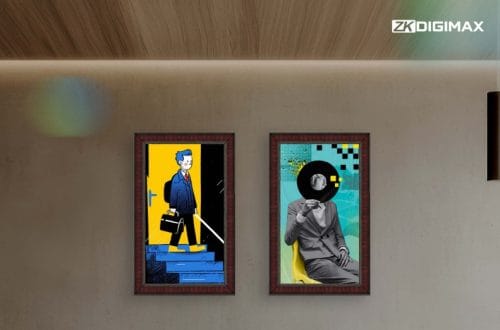 ZKDigimax DG03-A8W picture frame signage, wall-mounted 32 and 43 inch digital frame display