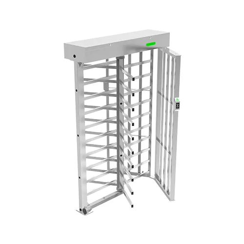 ZKTeco FHT3300 turnstile viewed through the pedestrian entry