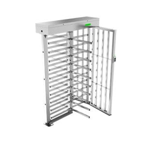 ZKTeco FHT3400 four-blade full height turnstile, angled entry view