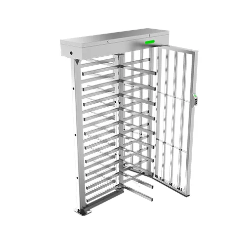 ZKTeco FHT3400 four-blade full height turnstile, angled entry view
